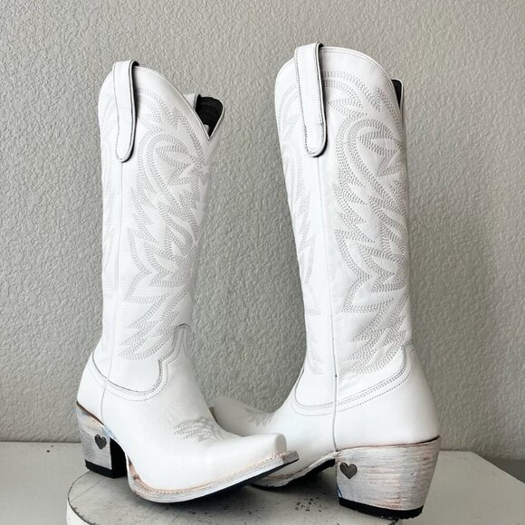 Lane MEGAN MORONEY Smokeshow Womens Cowboy Boots 9 White Western Cowgirl Tall - Picture 14 of 14